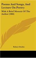 Poems and Songs, and Lecture on Poetry