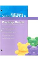 California Saxon Math K Pacing Guide