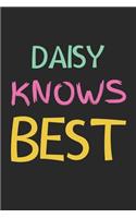 Daisy Knows Best: Lined Journal, 120 Pages, 6 x 9, Daisy Personalized Name Notebook Gift Idea, Black Matte Finish (Daisy Knows Best Journal)