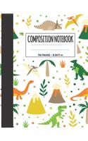 composition notebook 3 in 1: Dinosaurs pattern journals with Lines for Children, Kids, Girls, Teens, college students. and Women -: Dinosaur Wide Ruled Notebook, Handwriting Pra