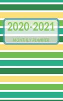 2020 - 2021 Monthly Planner: January 2020 - December 2021 - Notebook, Weekly Calendar and Organizer - Vertical Pages - Dated With To Do List & Notes Pages (Green Yellow White St