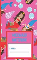 Mermaid Notebook: Mermaid gifts for women and girls: cute & elegant Pale Violet Red pattern blank Lined notebook/Journal to write in.