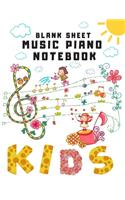 Blank Sheet Piano Music Notebook