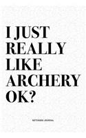 I Just Really Like Archery Ok?: A 6x9 Inch Diary Notebook Journal With A Bold Text Font Slogan On A Matte Cover and 120 Blank Lined Pages Makes A Great Alternative To A Card