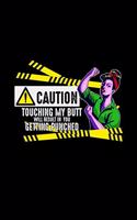 Caution touching my butt: 6x9 Disco - dotgrid - dot grid paper - notebook - notes