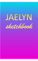 Jaelyn: Sketchbook - Blank Imaginative Sketch Book Paper - Pink Blue Gold Custom Letter J Personalized Cover - Teach & Practice Drawing for Experienced & As