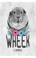 Wheek a Journal: Wheek Cute Guinea Pig Cover Design Blank Lined Journal Daily Diary