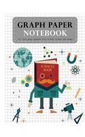 Graph Paper Notebook 1/4 Inch Gray Squares Size 8.5x11 Inches 120 Pages