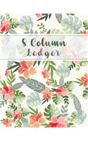 8 Column Ledger: Wild Flower Accounting Ledger Journal Business Financial Record Notebook Bookkeeping Home Office School 8.5x11 Inches 100 Pages