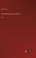 The Monthly Musical Record: Vol. 1