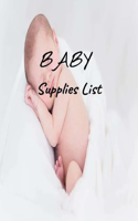 Baby Supplies List