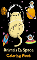 Animals In Space Coloring Book For Kids