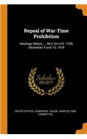 Repeal of War-Time Prohibition