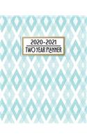 2020 - 2021 Two Year Planner: Blue Diamond Pattern Daily Weekly Monthly 2020-2021 Planner Organizer. Nifty Two Year Motivational Agenda Schedule with Vision Board, Habit Tracker 