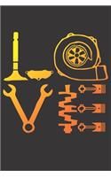 Notebook for car auto mechanic tuner and racer love fire