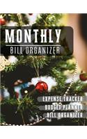 Monthly Bill Organizer: budget financial planner - Weekly Expense Tracker Bill Organizer Notebook for Business or Personal Finance Planning Workbook - christmas tree design