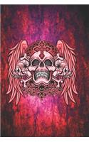 Red light Notebook with skulls and wings middle range