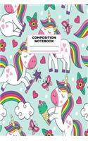 Composition Notebook: Unicorn Journal for Girls, Teen and Women Cute Matte Cover Design with Blank Lined Interior College Ruled (Great as Party Favors, Gifts, Diary, Jour