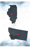 Illinois & Montana: Long Distance Out of State Notebook - Blank Lines