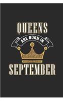 Queens Are Born In September: Blank Lined Notebook (6 x 9 - 120 pages) Birthday Months Themed Notebook for Daily Journal, Diary, and Gift