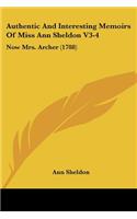 Authentic And Interesting Memoirs Of Miss Ann Sheldon V3-4