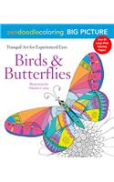 Zendoodle Coloring Big Picture: Birds & Butterflies