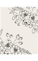 Bullet Grid Journal: Floral Corners, 150 Dot Grid Pages, 8x10, Professionally Designed