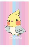 Valentine: Oiseau Mignon: Personalisé Carnet De Notes Cadeau Ligné Pour Les Filles Et Étudiantes