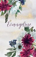 Evangeline: Personalized Journal Gift Idea for Women (Burgundy and White Mums)
