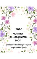2020 Monthly Bill Organizer Book
