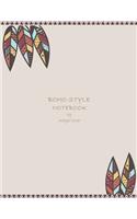 Boho style notebook by magic lover: Boho style on grey cover and Lined pages, Extra large (8.5 x 11) inches, 110 pages, White paper(3 Boho Style on Grey Notebook)