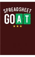 Spreadsheet GOAT: Dark Red, White & Green Design, Blank College Ruled Line Paper Journal Notebook for Accountants and Their Families. (Bookkeeping and Tax Season 6 x 