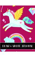 Draw & Write Journal: Unicorn Kindergarten Draw and Write Journal for Kids, Large Composition Notebook
