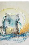 Sketch of a Hippo - Lined Notebook: Medium Ruled, Soft Cover, 6 X 9 Journal, 190 Pages
