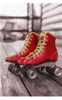 Red Roller Skates - Lined Notebook with Margins: 101 Pages, Medium Ruled, 6 x 9 Journal, Soft Cover