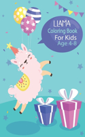 Llama Coloring Book For Kids Age 4-8