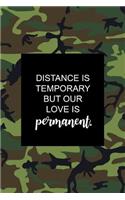 Our Love Is Permanent: Camouflage Military Deployment Gift for Him or Her Funky Novelty Notebook Gift, Blank Lined Small Journal to Write in Ideas