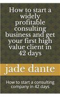 How to start a widely profitable consulting business and get your first high value client in 42 days