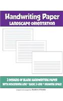 Handwriting Paper: Landscape Orientation(1 Handwriting Paper)