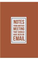 Notes from another Meeting that should have been an Email