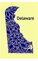 Delaware (6x9 Notebook): Mandala State Outline of Delaware. A Journal, Diary, Notebook in a 6"x9", 120 Pages Lined Soft Cover