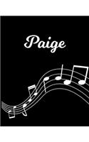 Paige: Sheet Music Note Manuscript Notebook Paper - Personalized Custom First Name Initial P - Musician Composer Instrument Composition Book - 12 Staves a 