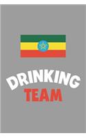 Drinking Team Notebook: Lined Journal, 120 Pages, 6 x 9, Ethiopia Flag Beer Olympics Gift Journal Matte Finish