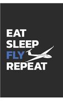 Glider Notebook: Glider - Eat Sleep Glide Repeat / 6x9 Inches / 120 Sites / Ruled Paper