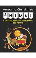 Amazing Christmas Animal Stress Relieving Coloring Books for Adults