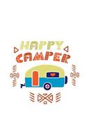 Happy Camper: 150 Lined Journal Pages / Diary / Notebook Featuring Vintage Camper Illustration on the Cover