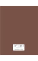 Notebook magic lover: Brown cover and Lined pages, Extra large (8.5 x 11) inches, 110 pages, White paper(1 Brown Notebook)