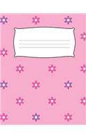 School Kids Pink Flowers Draw & Write Composition Book: Wide Ruled & Sketch Paper Note Book: Design Journal Notebook: 6, 7, 8, 9 Year Old Children, Elementary, Primary, 1st, 2nd, 3rd Grade, Practice Drawi