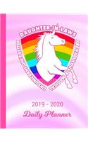2019 - 2020 Daily Planner: Daughter in Law Unicorn Rainbow Pink & White Cover January 19 - December 19 Journal Planner Plan Days, Set Goals & Get Things Done Datebook Calendar