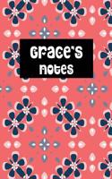 Grace's Notes: Coral Personalised College Ruled Notebook